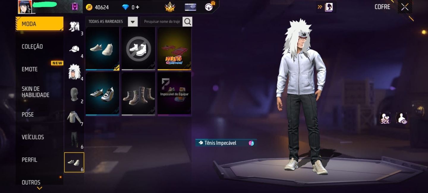 CONTA FF EXCLUSIVA NV 15 - PARCERIA NARUTO (JIRAYA) + MOCHILA SHURIKEN + CARTÃO