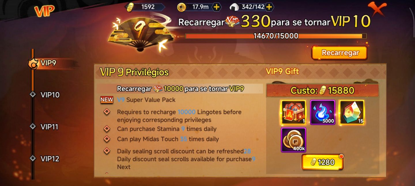Conta Naruto-Duelo ninja vontade do fogo 448k de força,vip 9
