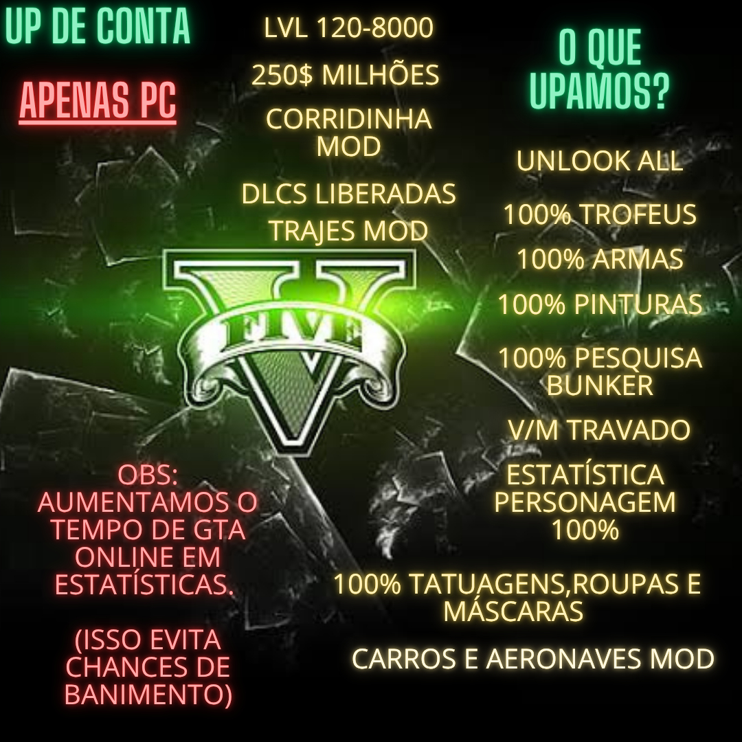 UP DE CONTA GTA 5 Enhanced SEM RISCOS DE BAN !