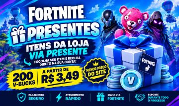 FORTNITE | ITENS DA LOJA VIA PRESENTE | V-BUCKS BARATOS (INAUGURAÇÃO DA LOJA)