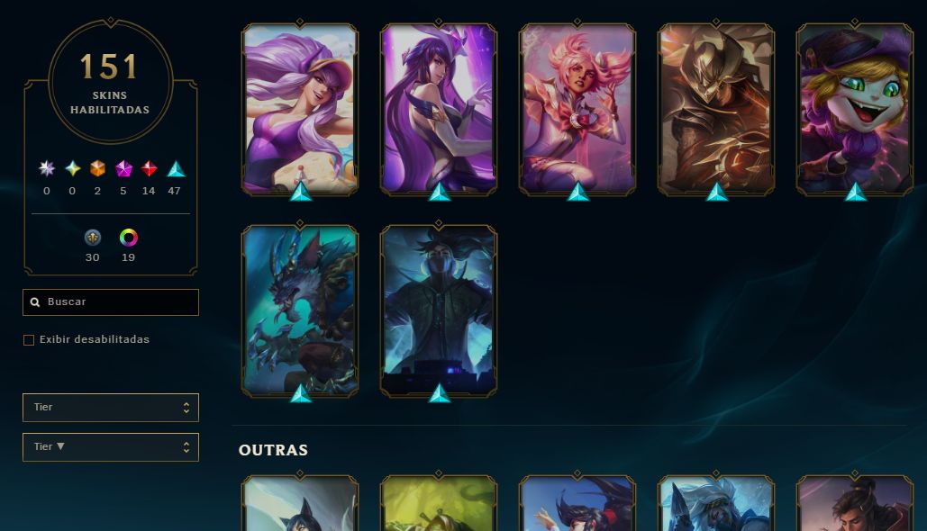 CONTA LOL - LV 242 - BANDEIRA PRAIAS PECAMINOSAS - SKINS 151