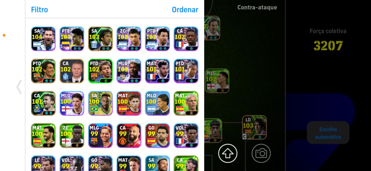 Conta efootball com del pierro, Neymar e zola blitz curler. 3209 de força