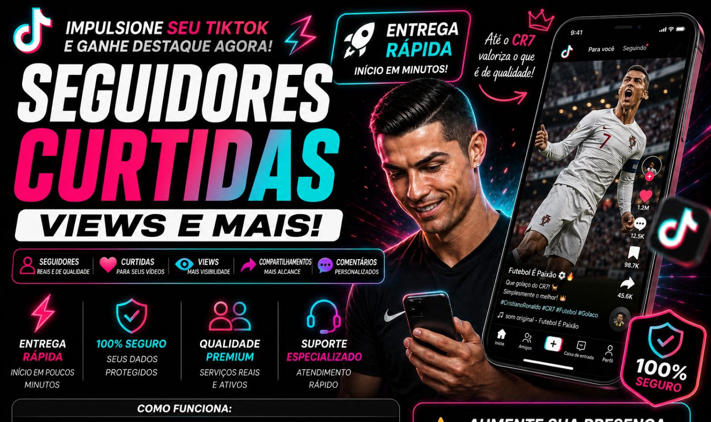 SEGUIDORES TIKTOK - CURTIDAS E VIEWS - MENOR PREÇO DO SITE