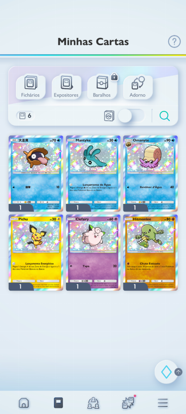 Conta Pokémon TCG - NV 19 com mais de 1,3k cartas com Poncho dourado e mto mais!
