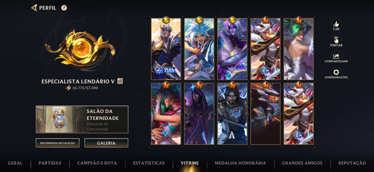 CONTA WILD RIFT COM 281 Skins, Challenger uma vez e tem 344 moedas laranjas