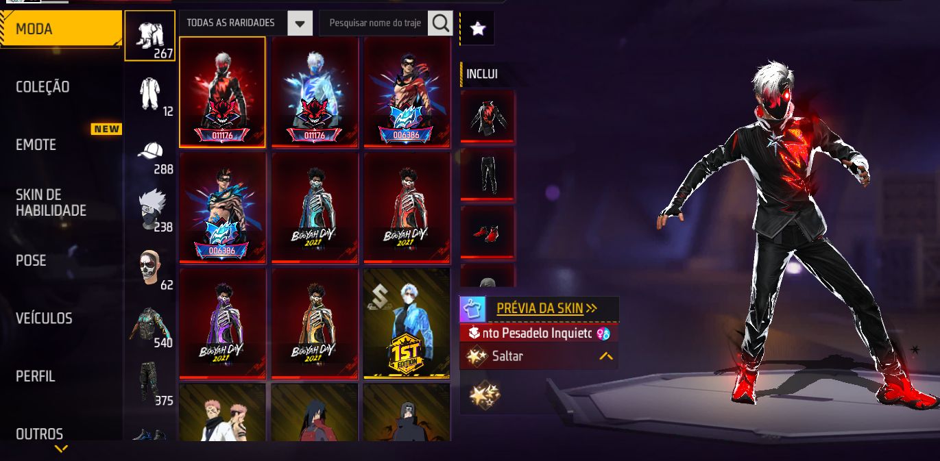 CONTA FREE FIRE PRIME 7 GEMADA VEM CHAMA TUDO CERTINHO
