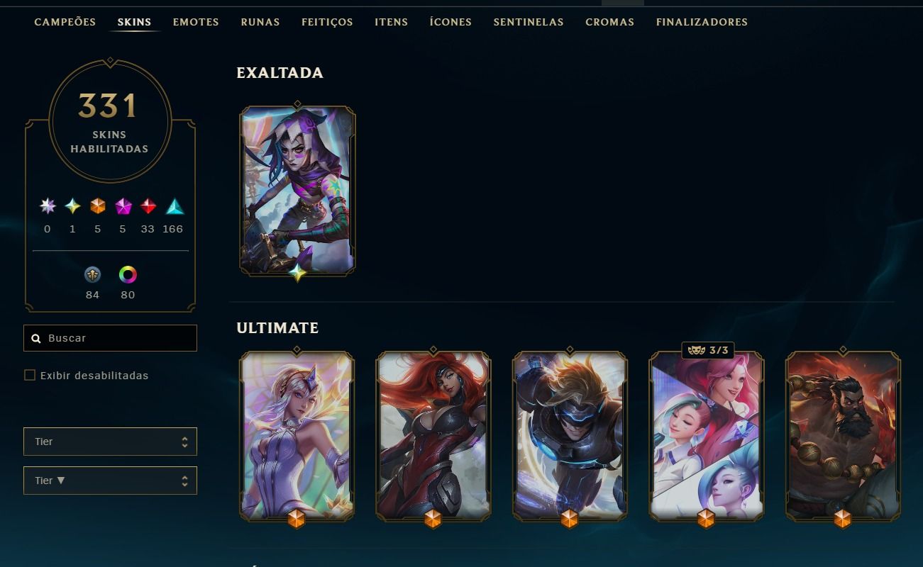 CONTA DE LOL COM 331 SKINS