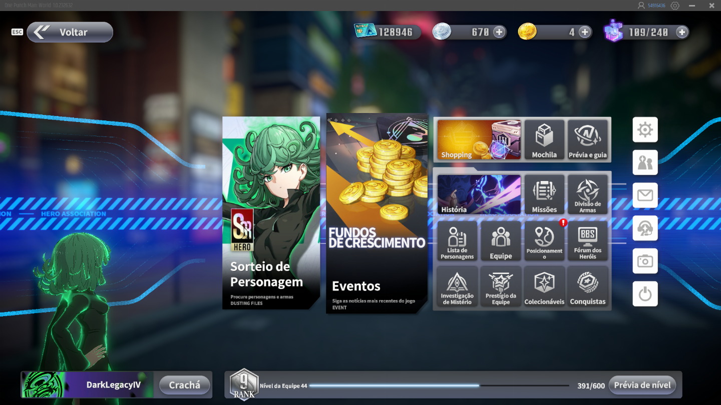 Conta Rerrol OnePunch World Tatsumaki e Saitama dream world
