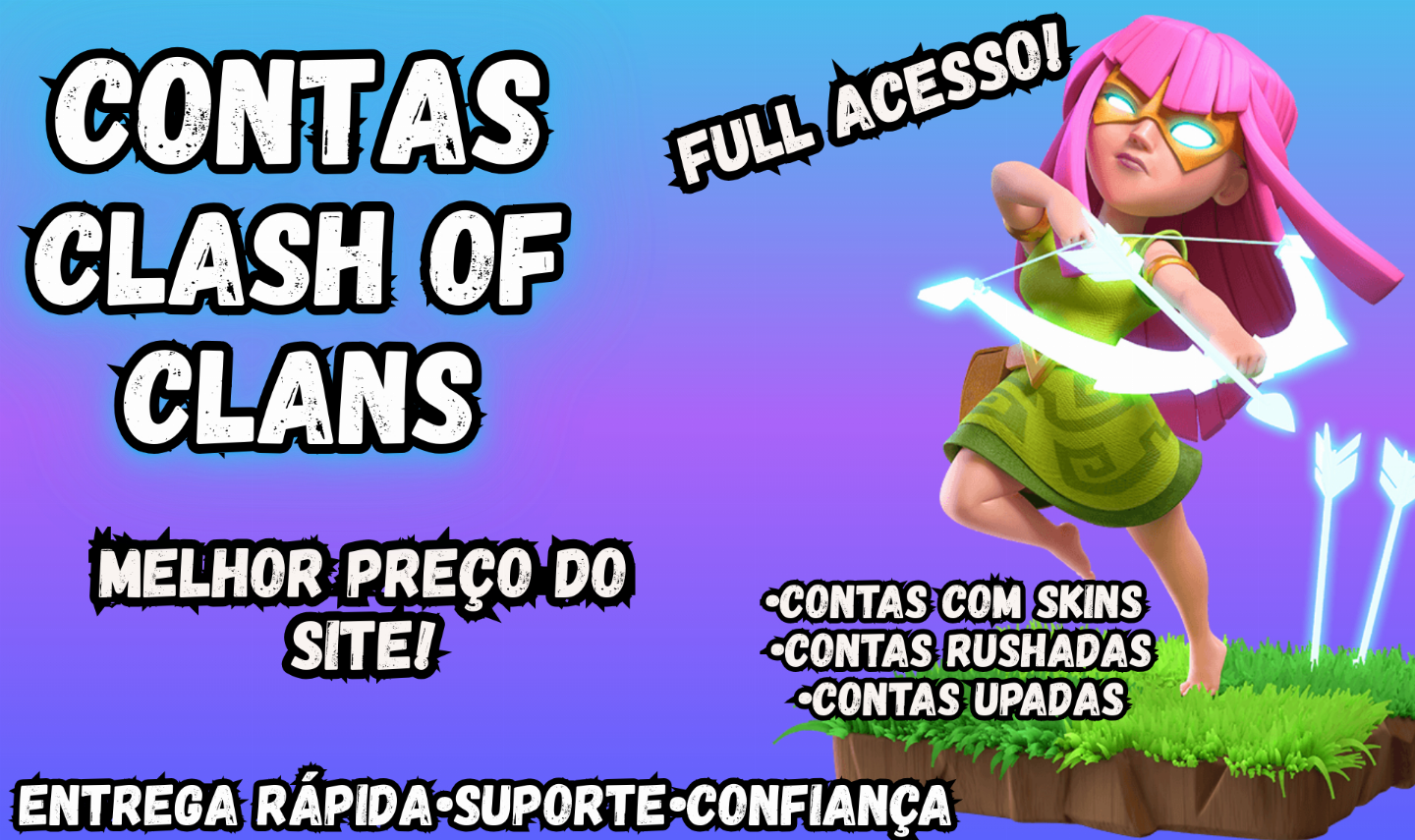 Contas Clash of Clans - Upadas / Raras / Rushadas | Melhor Preço do Site