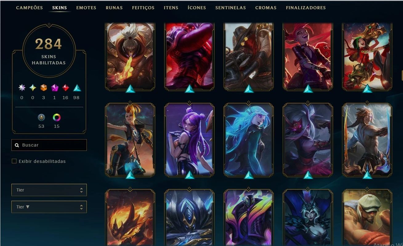 Lol Antiga 2013 Rara | 286 Skins | 312 Icons | Main Adc