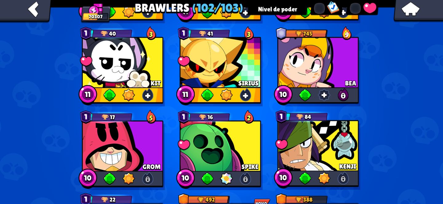Conta brawl stars 70k + 263 skins