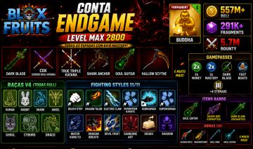 CONTA BLOX FRUITS | LVL 2800 | ALL V4 | DARK BLADE | PERM BUDDHA | 557M BELI