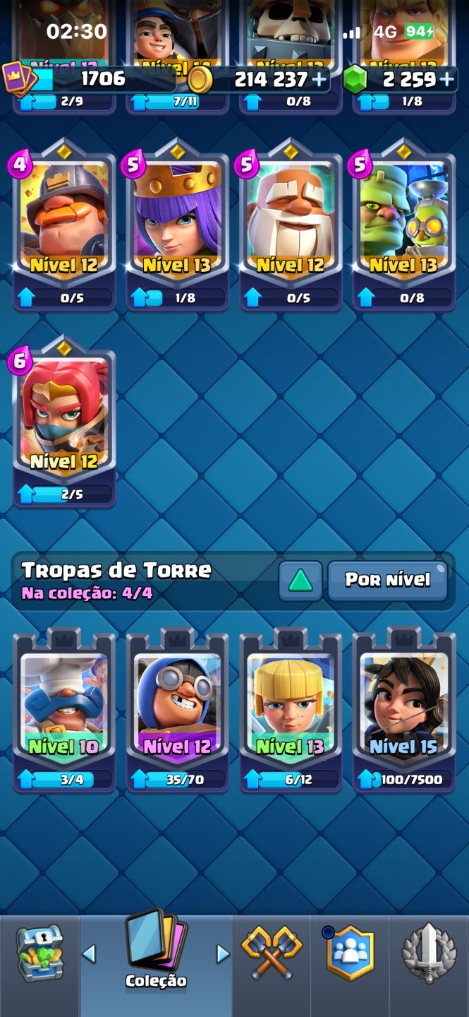 Conta Clash royale 12.600 troféus GEMADA