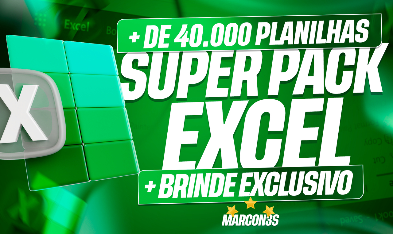 SUPER MEGA PACK EXCEL +40.000 PLANILHAS PRONTAS EDITÁVEIS+BRINDE /ENTREGA RÁPIDA