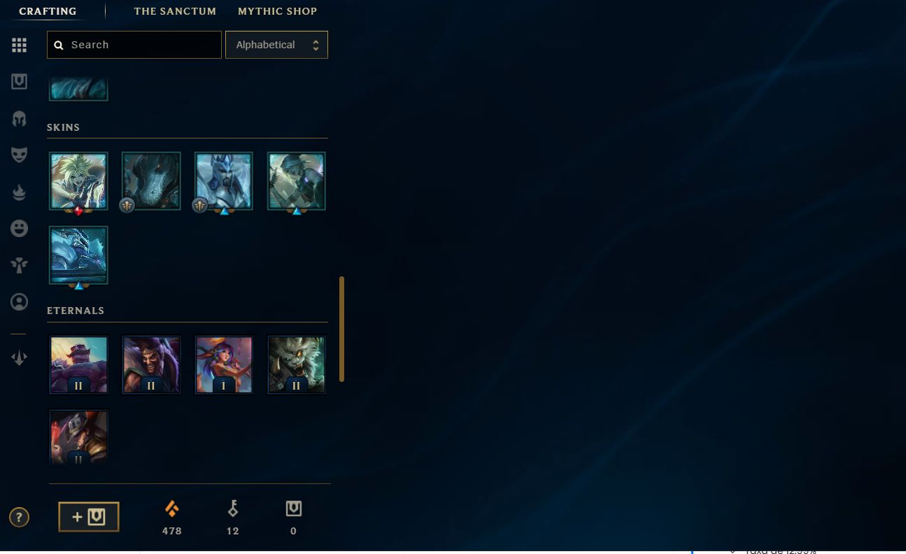 Conta de League of Legends, 192 skins, diamante 4
