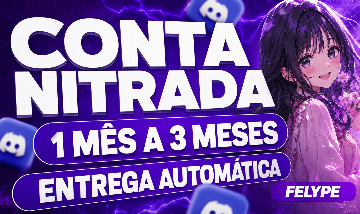 (DISCORD) CONTA NITRADA 3 MESES E 1 MÊS NITRO + VIRGEM + ENTREGA AUTOMÁTICA !!!