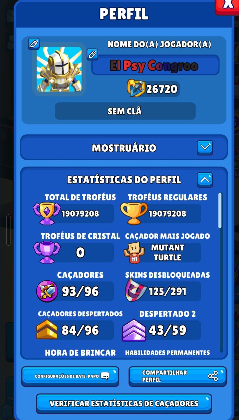 Conta Top Hunt Royale Skins Exclusivas