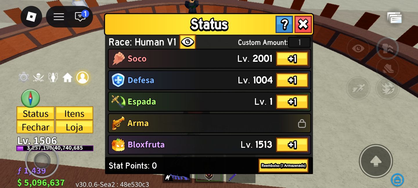 CONTA BLOX FRUITS LEVEL 1506 | T-REX USER (MAESTRIA 207) | SEA 3 DESBLOQUEADO |