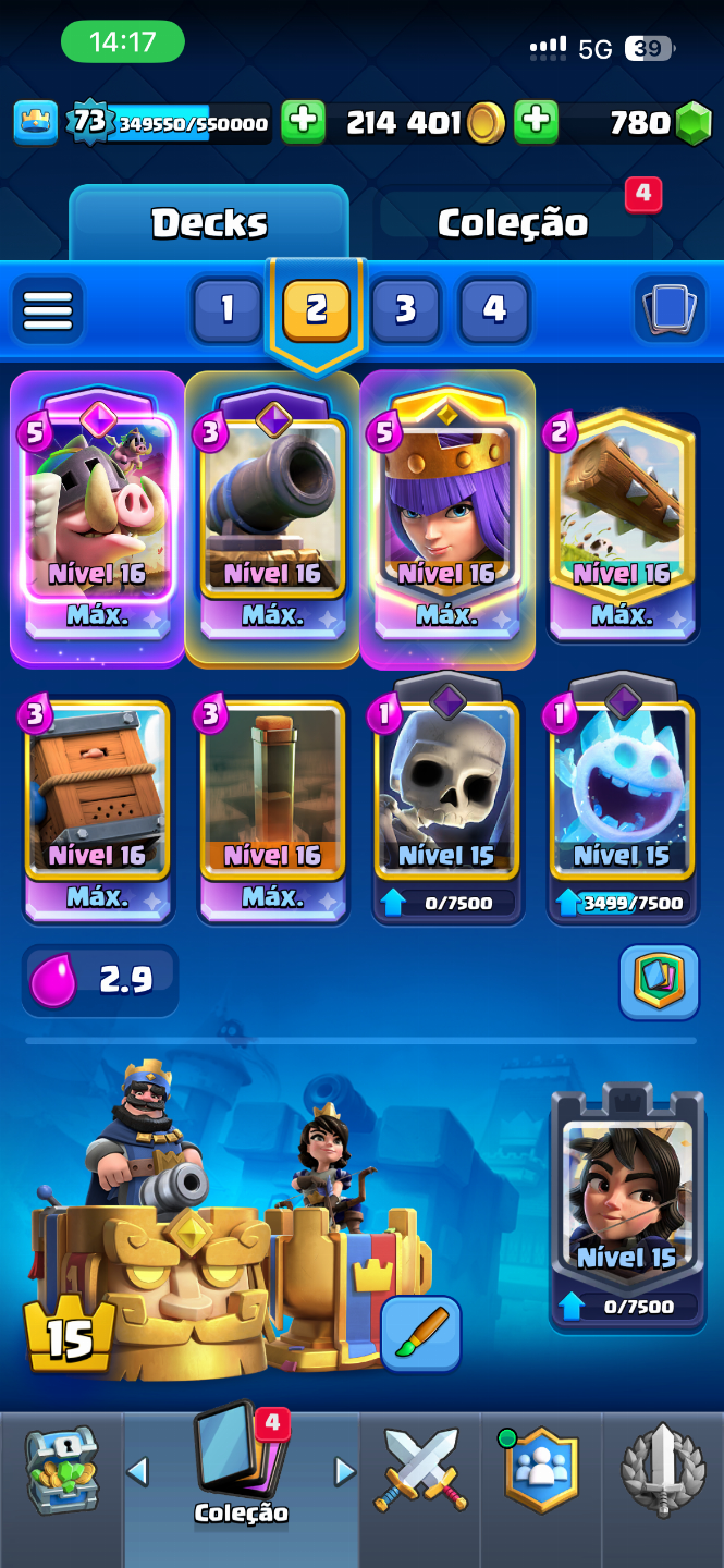 CONTA CLASH ROYALE META 12500 TROFÉUS