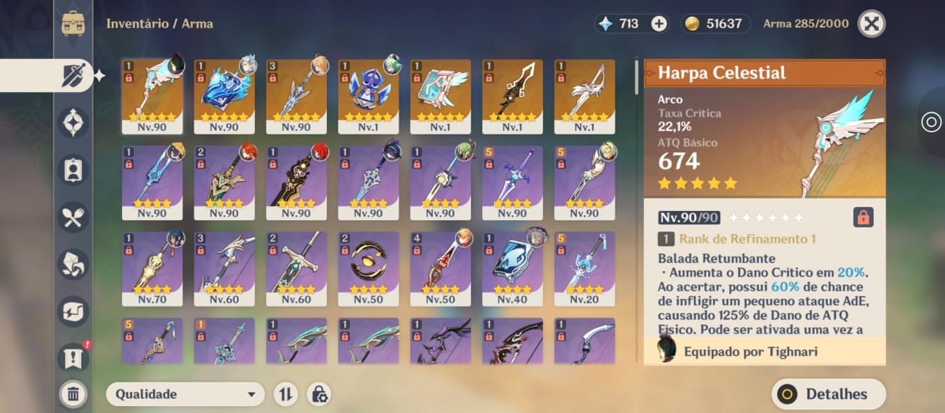 Neuvillette + assinatura + 7T5 + armas 5 estrelas Barato dms