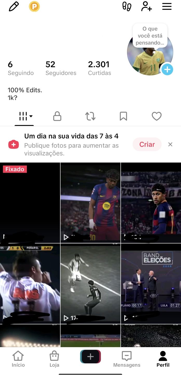 Conta de tiktok com 50 seguidores com engajamento