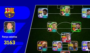 CONTA EFOOTBALL COM VINÍCIUS JÚNIOR BLITZ CURLER + DIMARCO BIG TIME + BERGKAMP