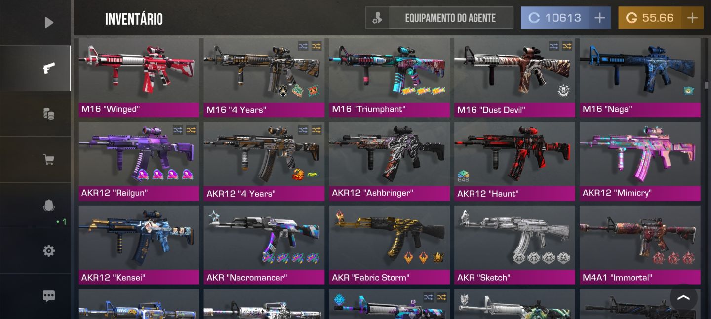 CONTA DE STANDOFF 2 COM MAIS DE 600 ITENS avaliada em 167k gold