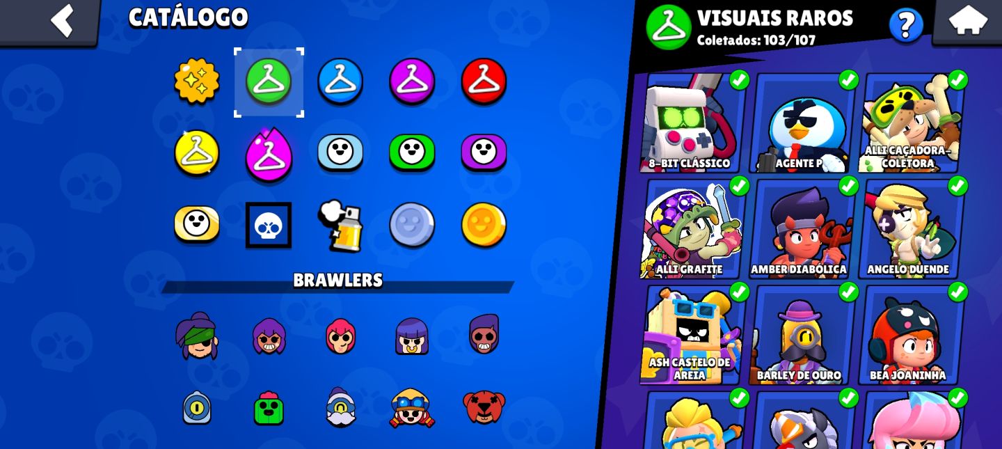 Conta de brawl stars/ 105k trofeus+ 8 anos de jogo+100 brawlers full