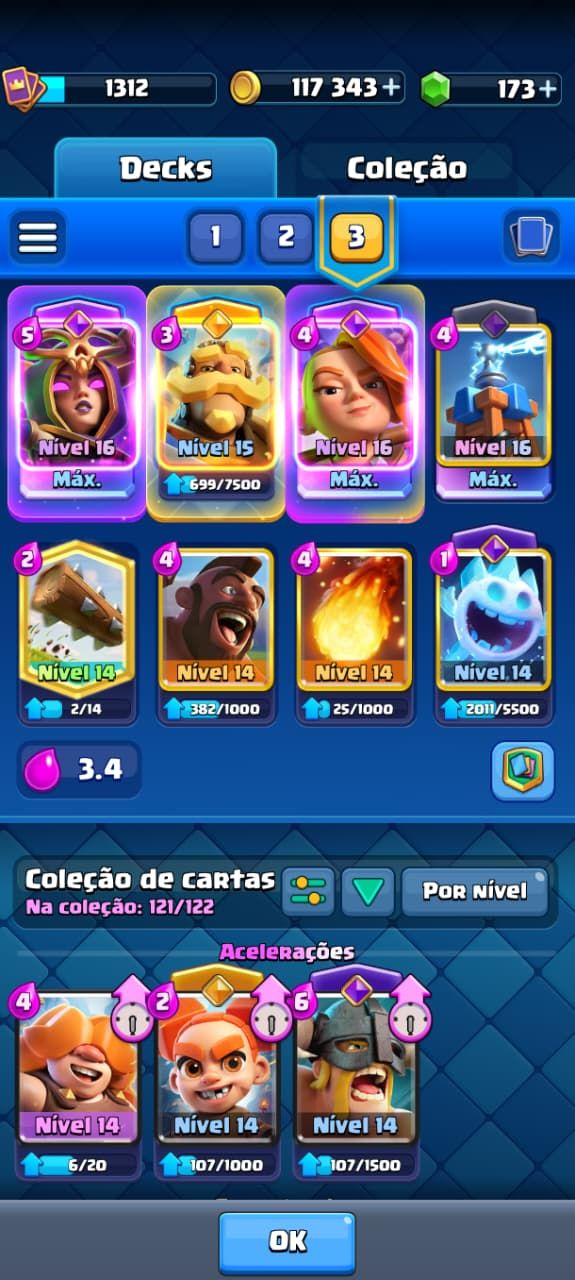 Conta Clash Royale bem upada