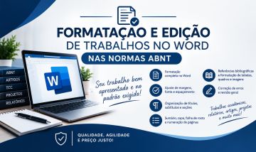 Serviços Word / Seu Trabalho no Word, Impecável e Dentro das Normas ABNT!