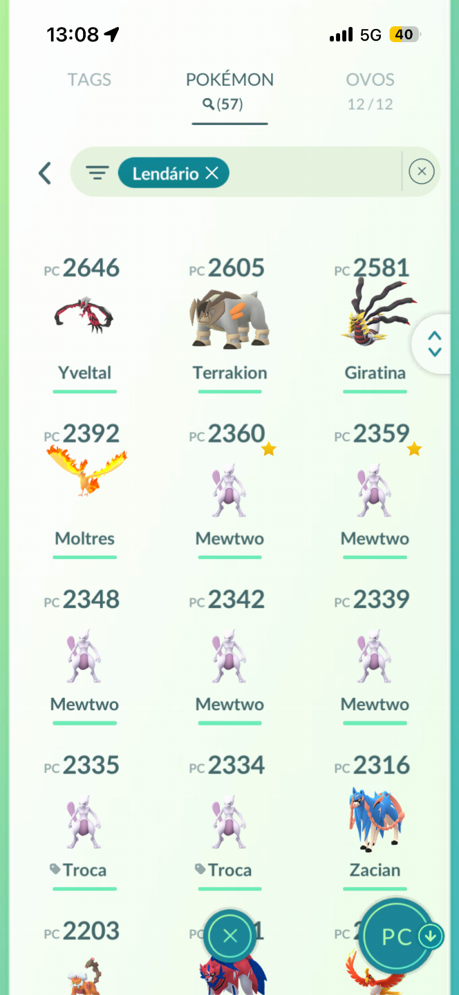 Conta de Pokémon level 46