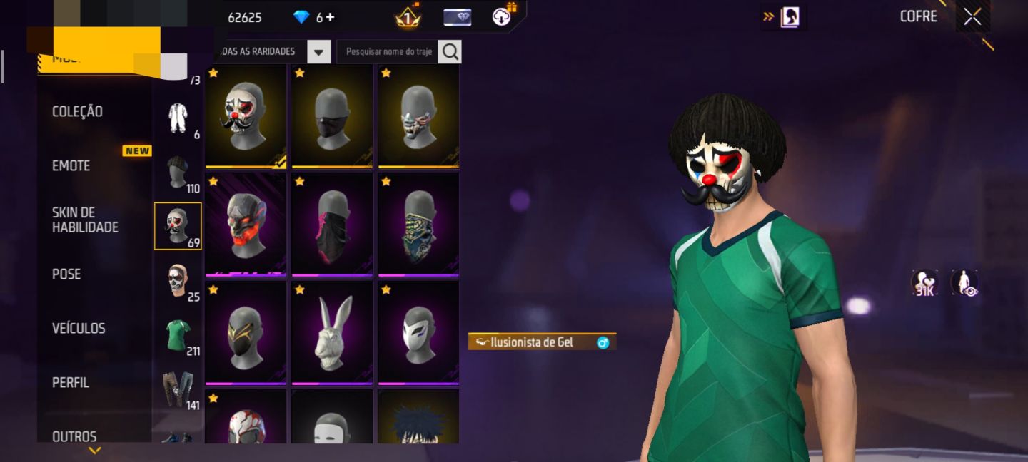 CONTA DE FREE FIRE ANGÉLICAL PARA APOSTADO FULL ROXA nv 62