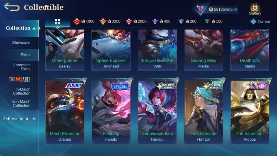 318 SKINS - FULL EMBLEMAS - FULL HEROIS