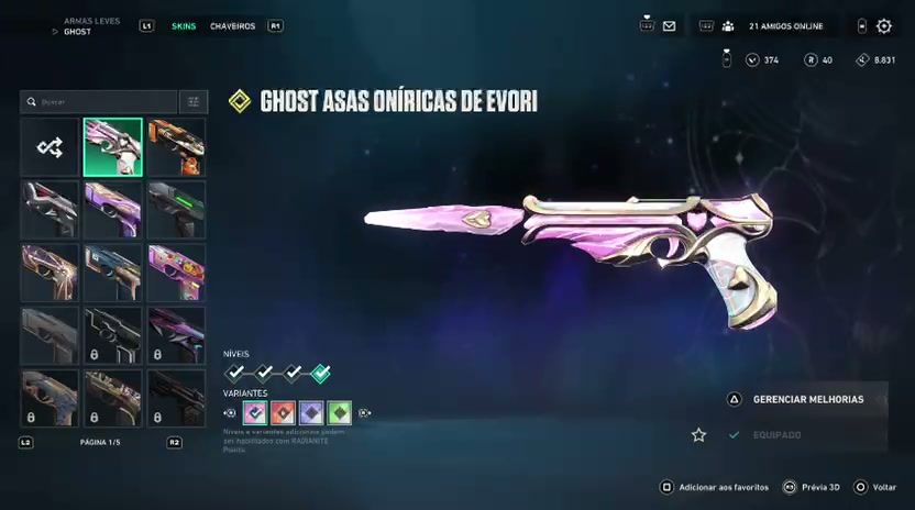 Conta com muita skin