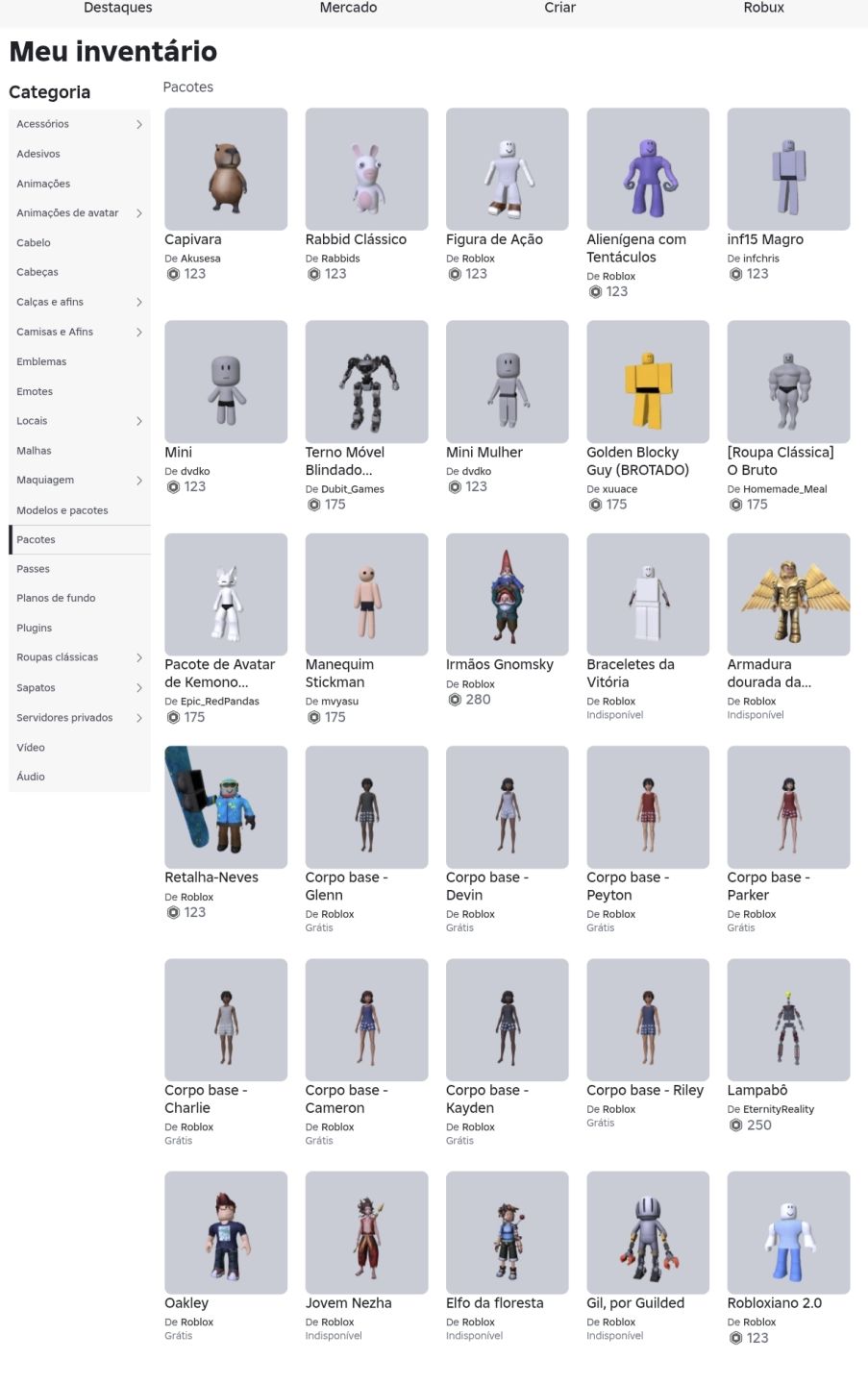 CONTA DE ROBLOX INSANA A VENDA