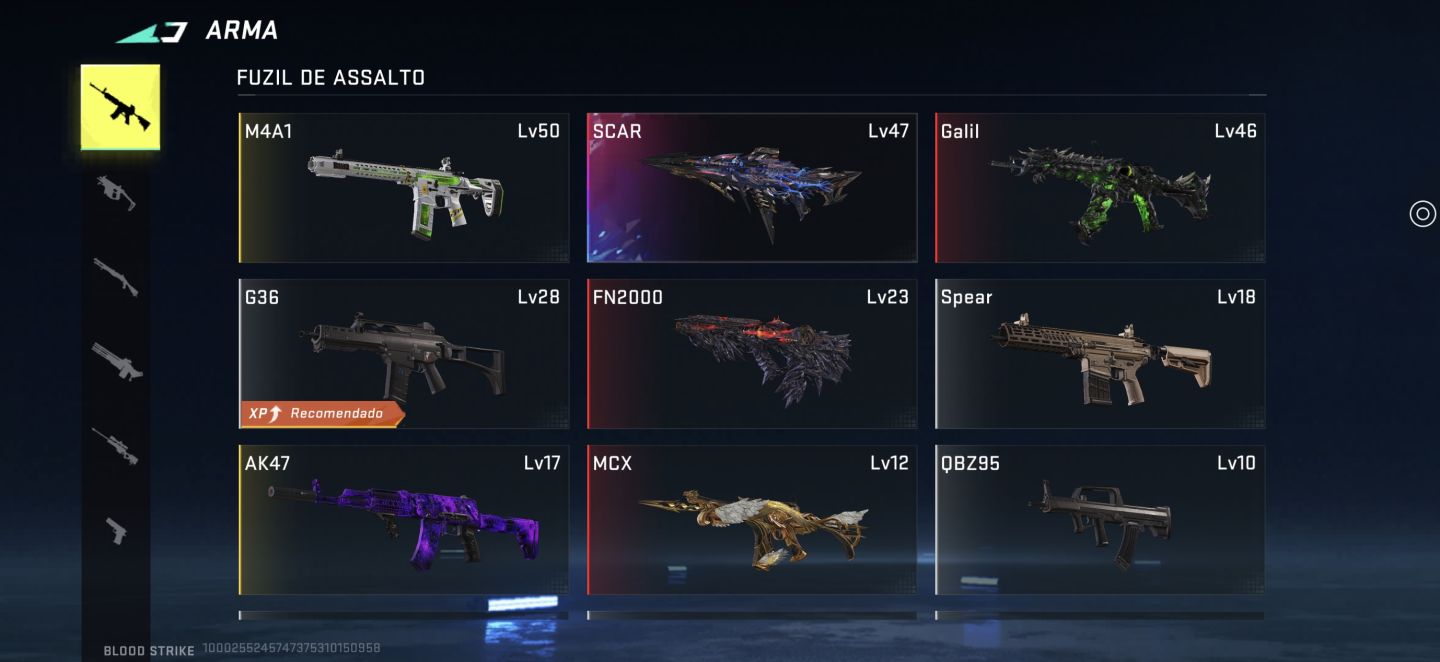 Conta blood strike com 1 EVO, 4 eternas, e muitas skins