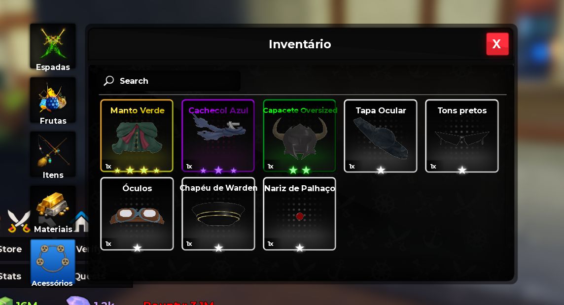 Conta de Haze Seas level max com okuchi no inventário
