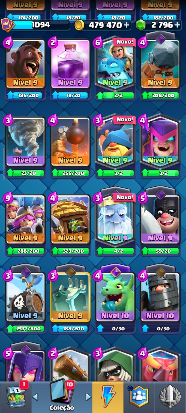 CLASH ROYALE | 6153 TROFÉUS | 114 CARTAS | 2796 GEMAS | 479K OURO | 3 EVOLUÇÃO