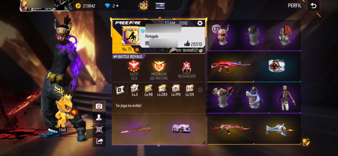 Conta Free Fire Semi-Full Passes de Elite todos os primeiros 27!