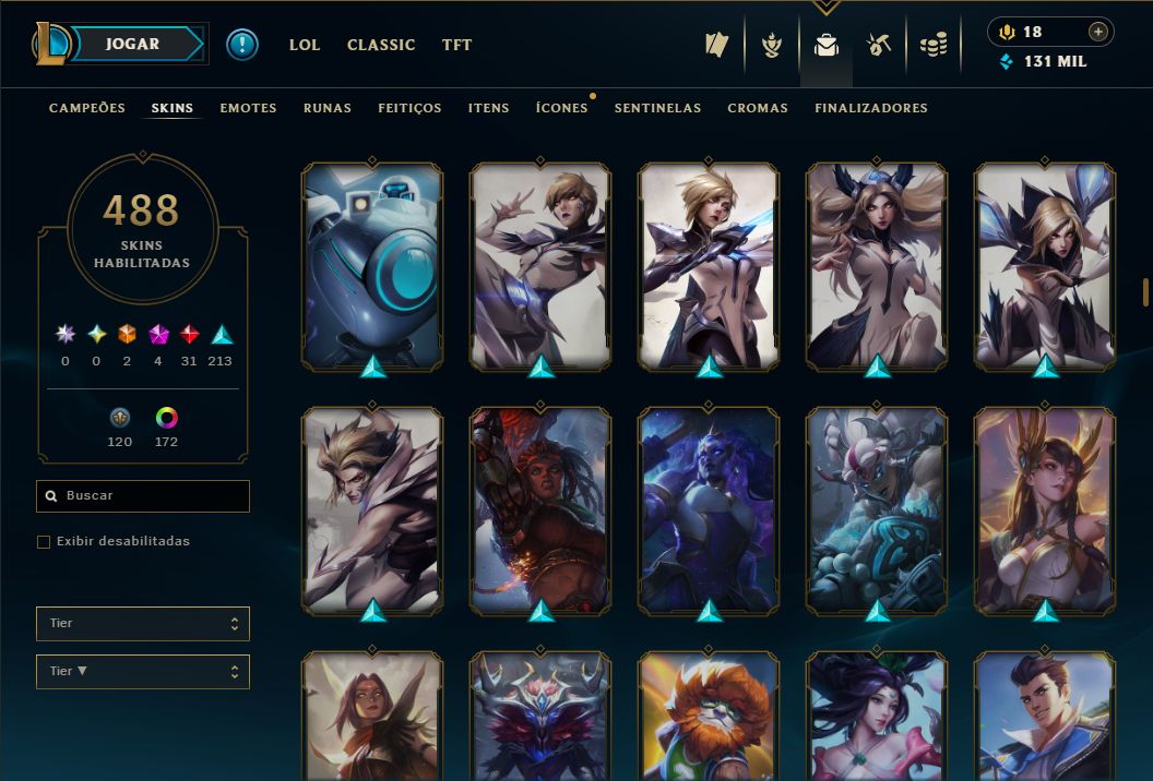CONTA LEAGUE OF LEGENDS DE 2015// 488 SKINS, ELO MAXIMO D3