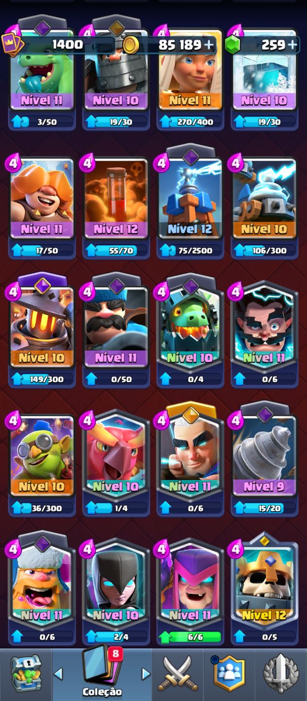 Conta de Clash Full cartas