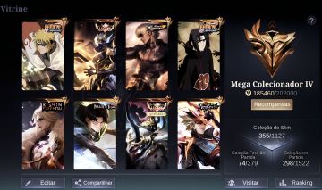 Conta mobile legends com varias skins de evento