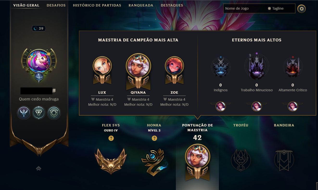 Conta Smurf Lol pronta para ranked.