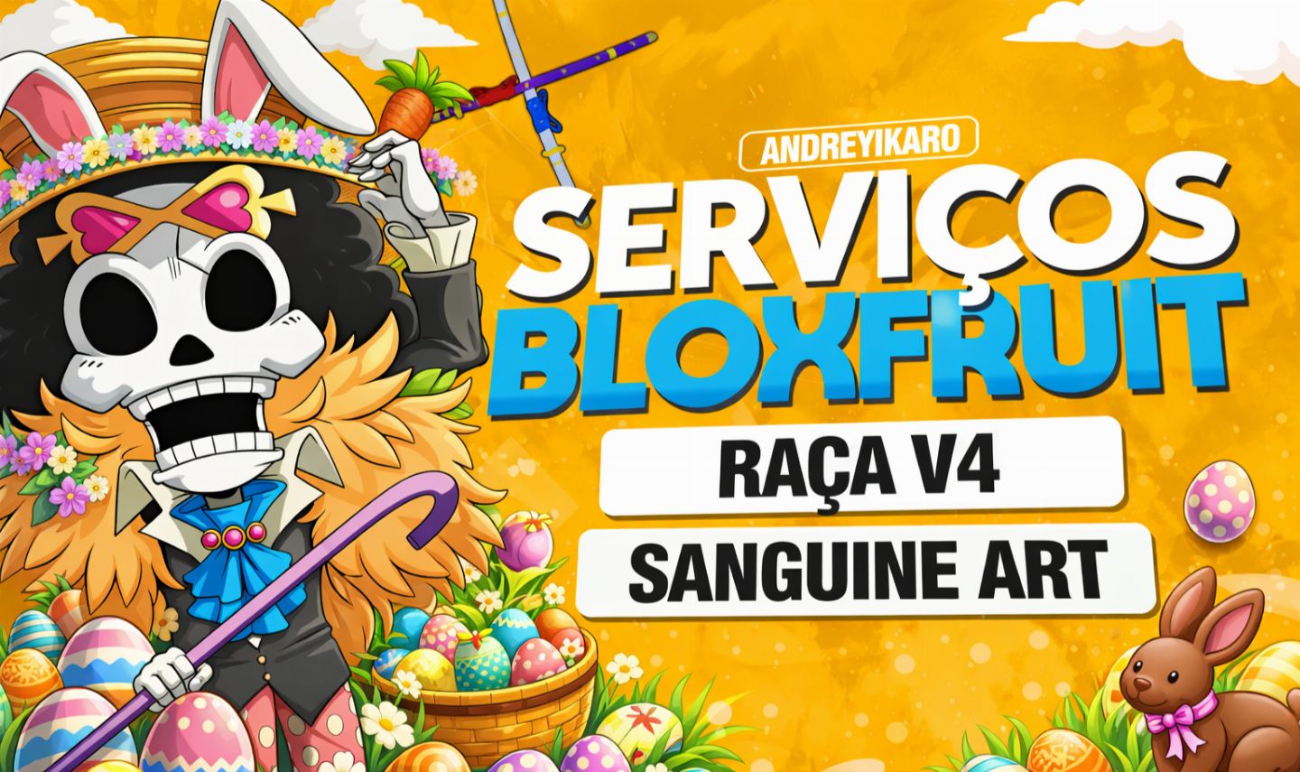 SERVIÇOS BLOXFRUITS -DRACO, SANGUINE ART, RAÇA V4 BLOX FRUITS (NÃO É CONTA)