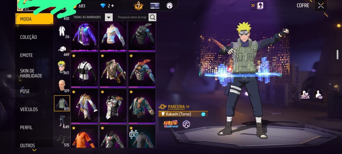 Vende-se conta free fire gemada PV 83