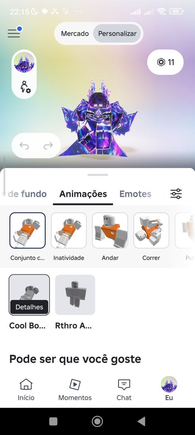 Conta de Roblox com roupas