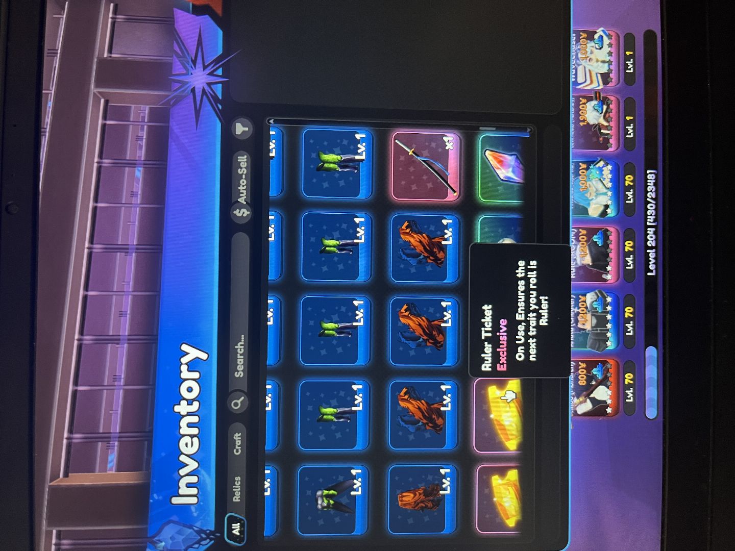 Conta endgame UTDX e AG com vários rules&ruler ticket