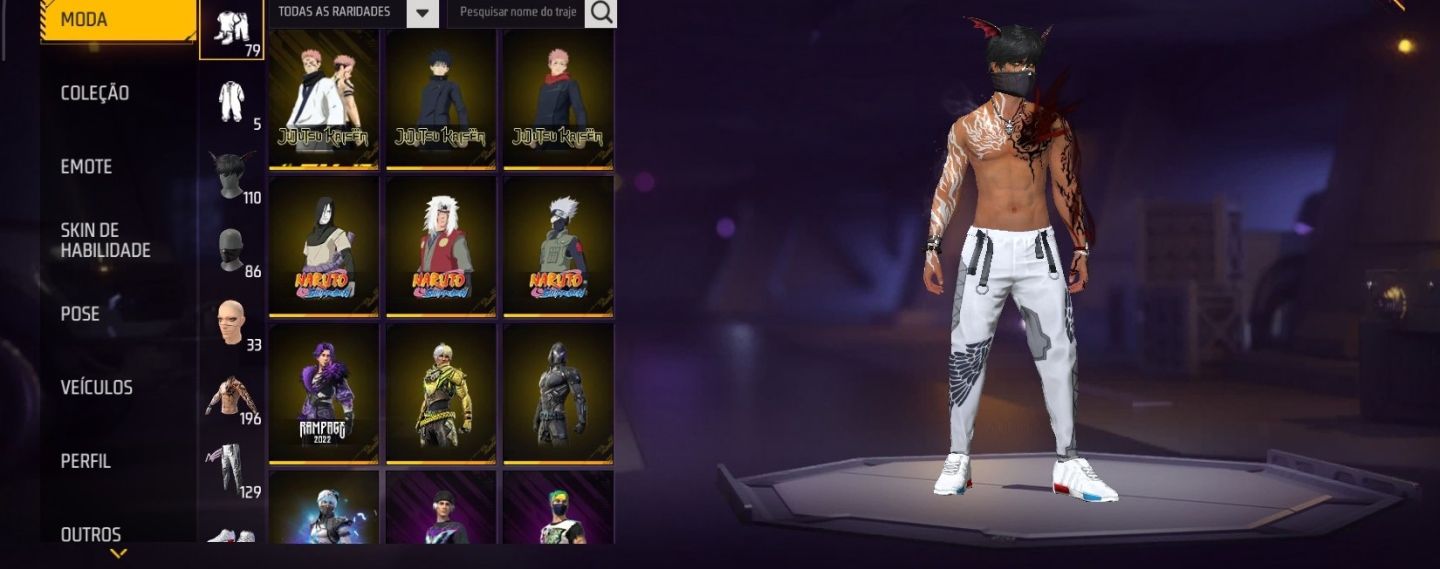FREE FIRE LV 57 | 12.668 OUROS | 1.288 CURTIDAS | CONTA COMPLETA