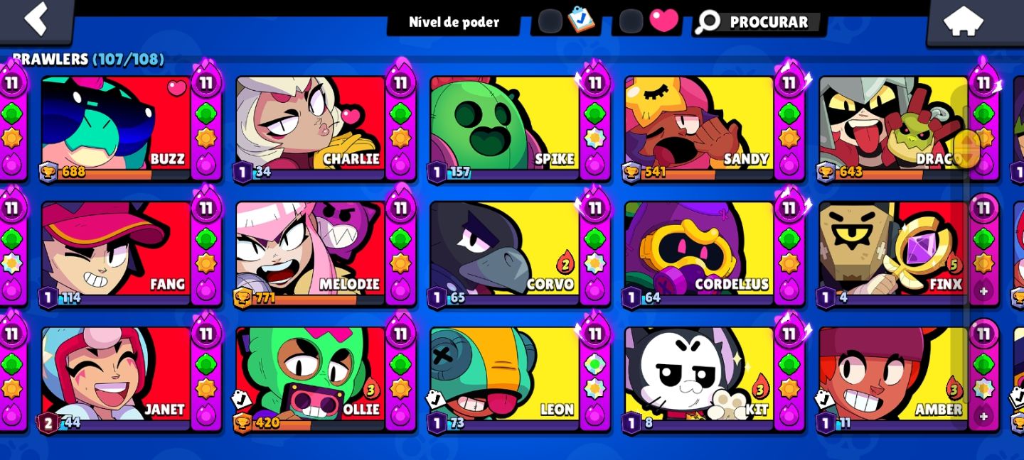 CONTA DE BRAWL STARS 70K+ extremamente upada e com diversas skins