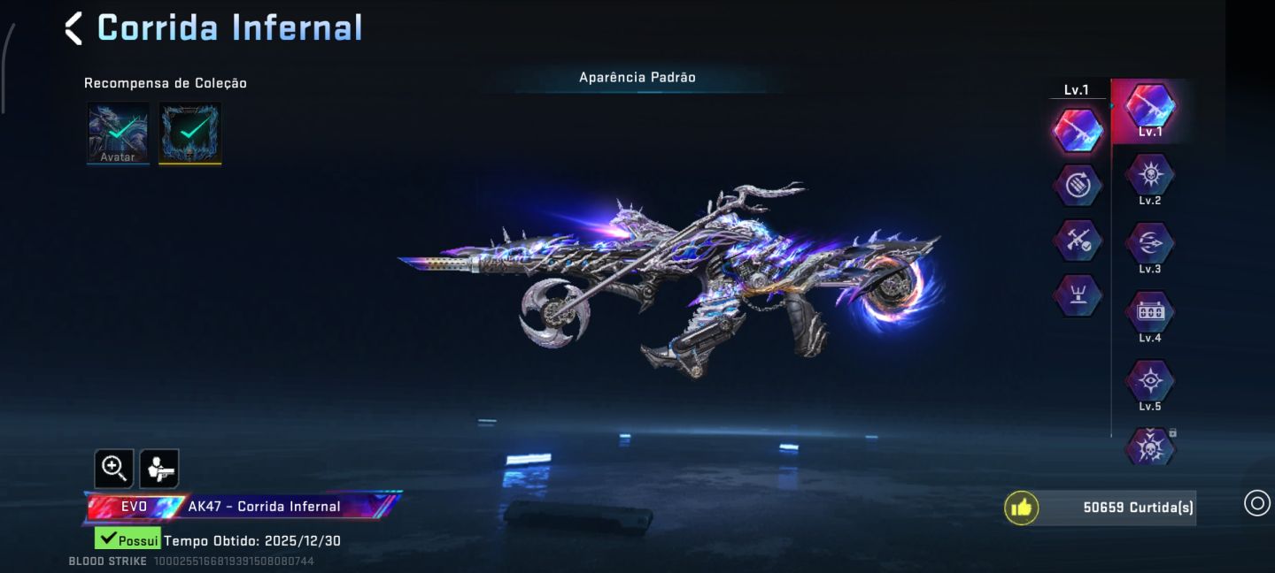 Conta de Blood strike com 8 eternos e 2 evoluídas